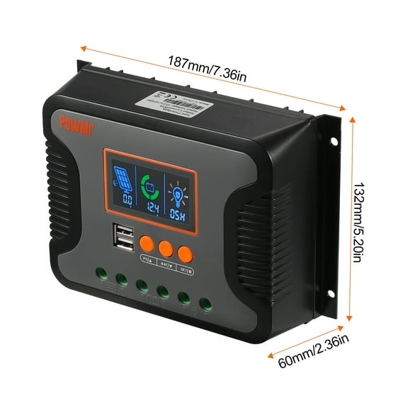 Auto 80A Solar Power Controller PWM Battery Charging Controller 12V-48V Lithium Battery Solar Charge Controller With Bulk/Boost/Float Charge LCD Display 12V/24V/36V/48V Auto
