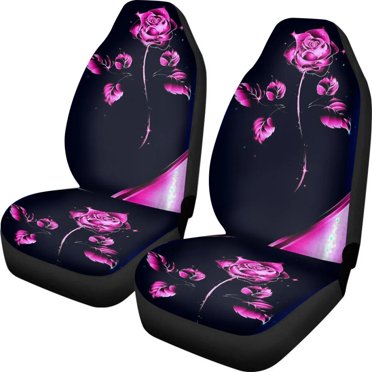 Rosos Design Print Red Rose Flowers Line Design Car Seat Covers Set for Womens Mens ...