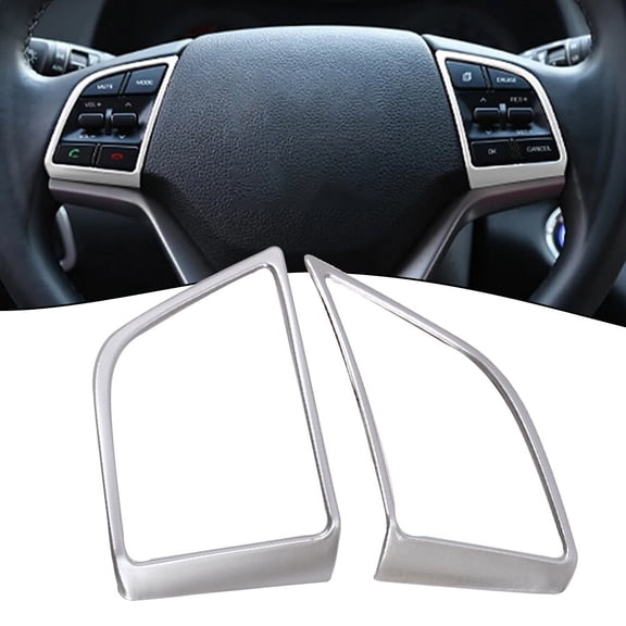 Auto Accessories Steering Wheel Trim Custom Fit For Vehicles For Tucson 2015-2020 Carbon Fiber, Silver