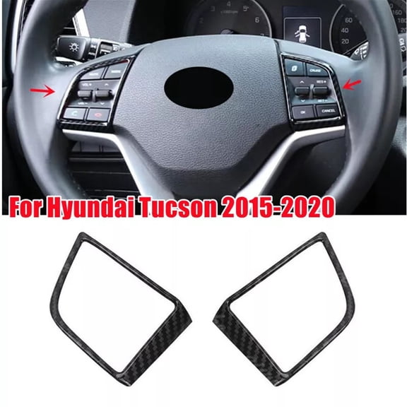 Auto Accessories Steering Wheel Trim Custom Fit for Vehicles for Hyundai Tucson 2015-2020 Carbon Fiber, Silver