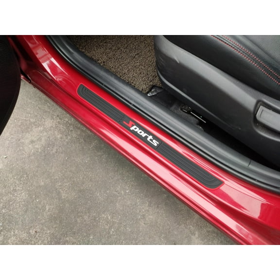 Auto Accessories Rubber Car Door Sill Strips Scuff Plate Protector Universal Guard 4pcs