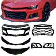 thumbnail image 1 of Auto Addict Front Bumper Conversion Compatible with Chevy Camaro 2010-2015 – 7-pcs Flat BLK Bumper Conversion, 1 of 3