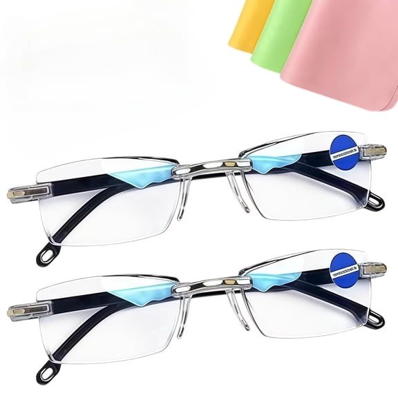 Auto Adjust Dual Focus Reading Glasses, HD Anti Blue Light Lightweight Eyewear for Near and Far, Unisex Daily Wear Glasses