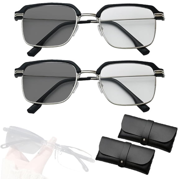 Auto Adjusting HD Reading Glasses, Frameless Smart Zoom Reading Glasses for Men & Women