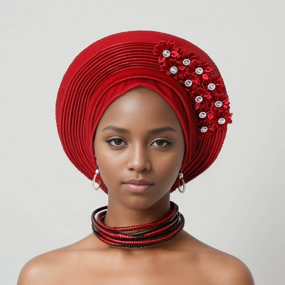 Auto African Head Tie Of Aso Oke Headwraps Hat Turban Wedding Party Handmade Elegant Hair Wear Cap 1940s Womens Hat Tartan Bulk Wool Hat Women Women's Dress Hats Women Winter Hats French Hat Men