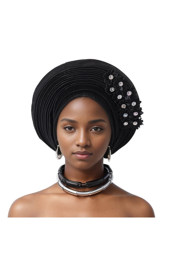 Auto African Head Tie Of Aso Oke Headwraps Hat Turban Wedding Party Handmade Elegant Hair Wear Cap French Hats for Women Mauve Hat Women Winter Hat 1930s Hat Solid Women 90s Hats for Women Flower