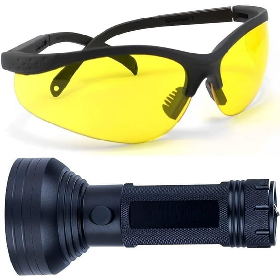 Auto Air Conditioner Leak Detector Tool Flashlight Oil AC UV Dye Leak Test Detection Kit Pro 68 LED Flashlight with UV Protective Glasses