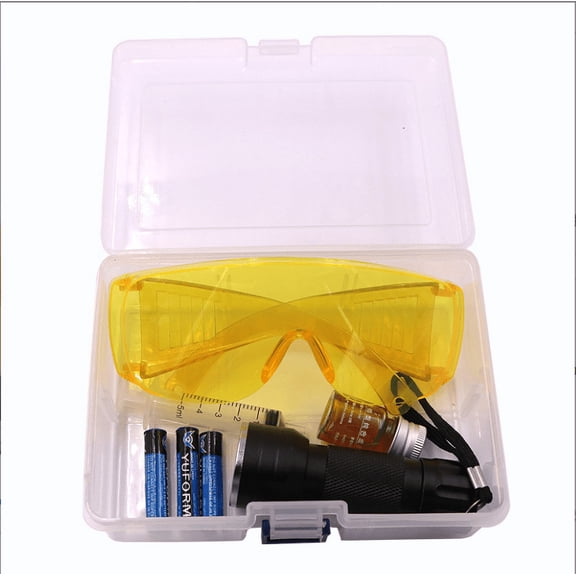 Auto Air Conditioner Leak Detector UV Flashlight Refrigerant Leak Detection Tool Kit Car AC Leak Test Flashlight 21 LED UV Dye Fluorescent Glasses