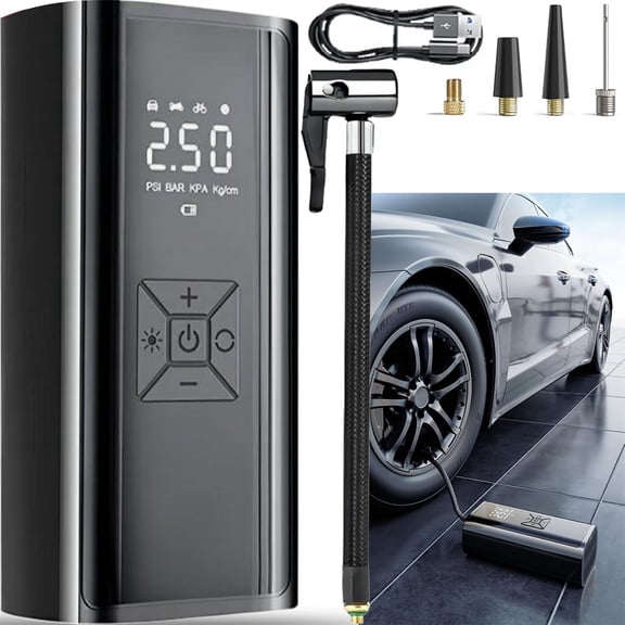 YANYI 150 PSI Portable Tire Inflator, 25000mAh 12V Rechargeable Compressor with Auto Shut-Off, Emergency Lighting, Fast Inflation for Car Tires