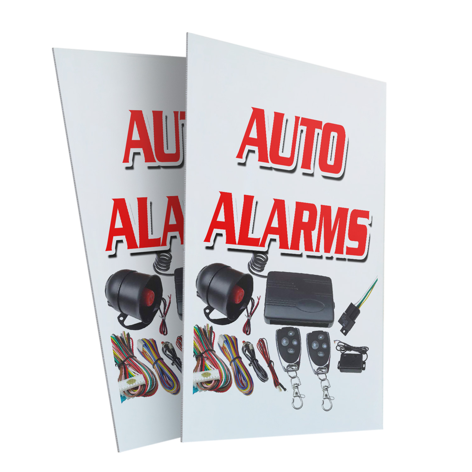 Auto Alarms (2PACK) 24" x 36" Plastic Signs Sign Insert 4mm