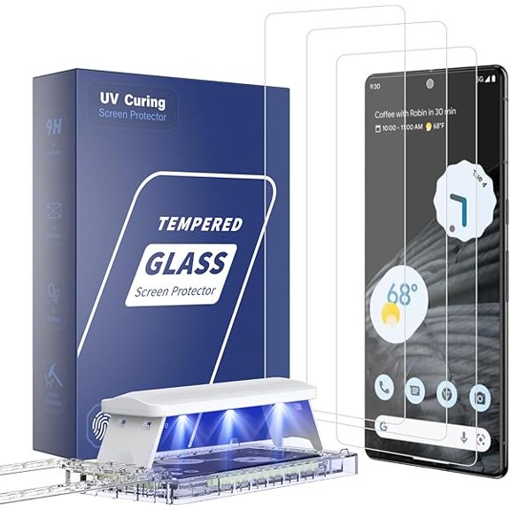 Auto Alignment Glass Screen Protector for Google Pixel 8 PRO (2024), 2.5D Full Tempered Glass Shield Support Fingerprint Unlocking [Easy to Install Kit] - 3pack