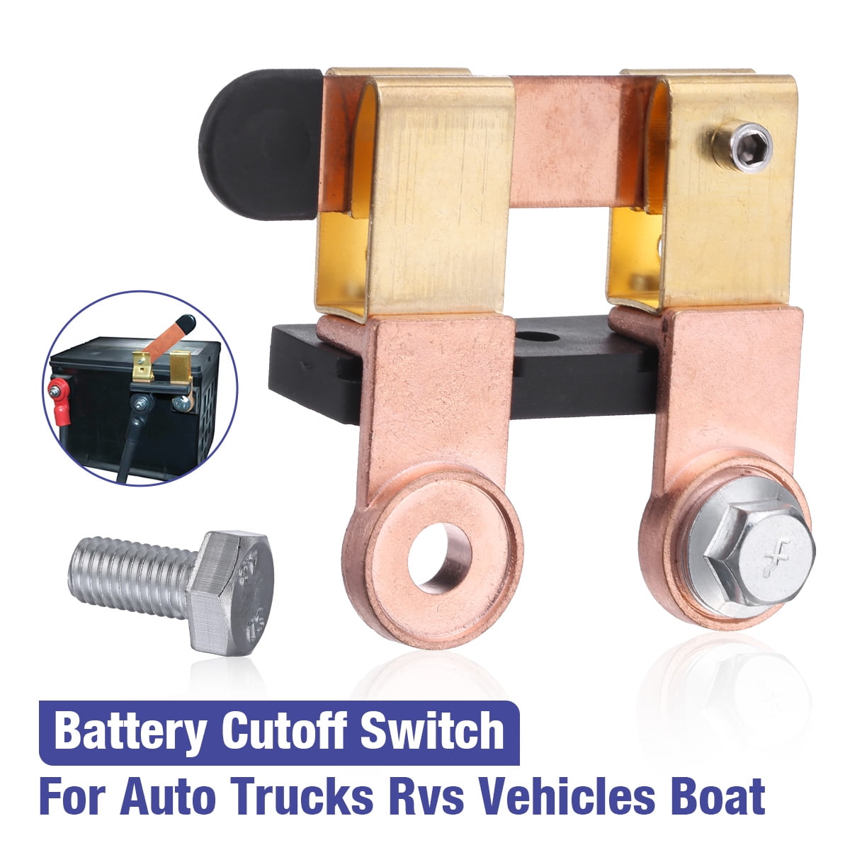 Auto Battery Disconnect Switch Knife Blade Side Post Terminal Car Shut