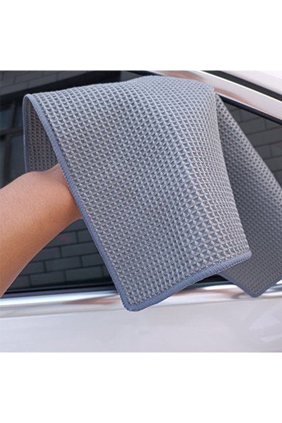 Auto Beauty Cleaning Towel, Fine Fiber Waffle Weave Design, Lint Free Quick Dry Wipes Absorbent Car Wash Cloth