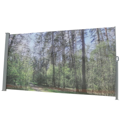 Auto Beyond 138" x 71" Side Awning, Retractable Side Awning, Patio Retractable Side Screen, UV Resistant, Waterproof, Patio Privacy Screen for Garden, Balcony, Courtyard(Grey)