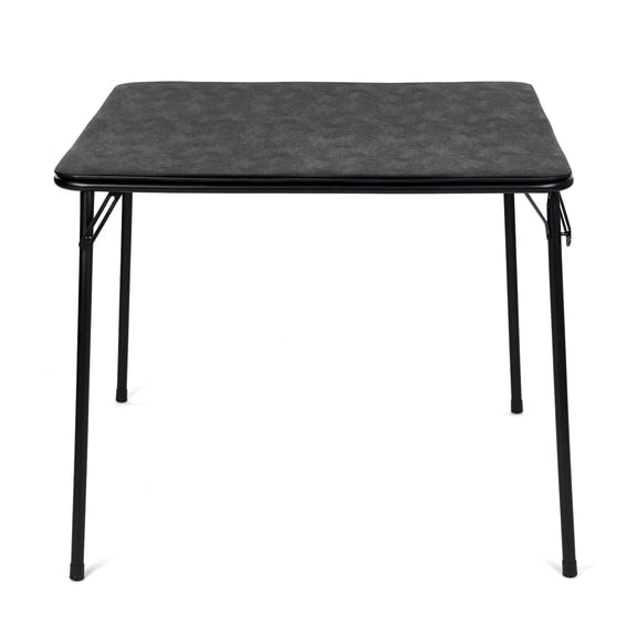 Auto Beyond 31.5-inch Square Folding Multi-Purpose Card Table with Padded Vinyl Top, Portable Folding Game Table (Serves 4), Black