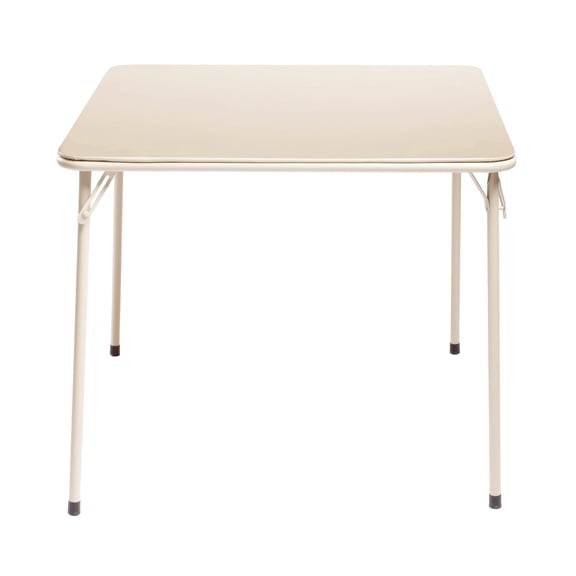 Auto Beyond 34-Inch Folding Card Table Plastic Table Portable Square Bar Table Perfect for Parties and Backyard Events, Beige
