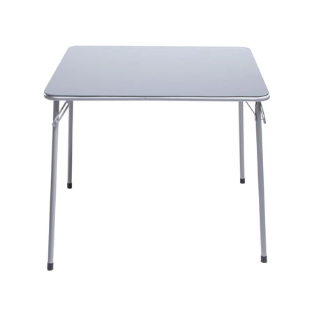 Auto Beyond 34-Inch Folding Card Table Plastic Table Portable Square Bar Table Perfect for Parties and Backyard Events, Gray
