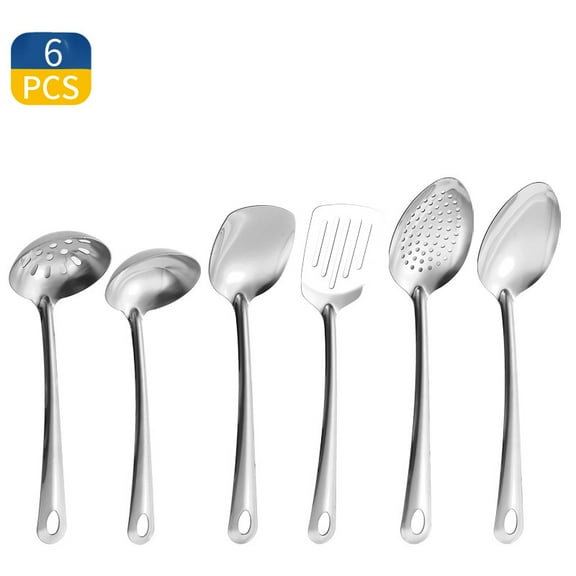 Auto Beyond 6-Piece Silver Kitchen Utensils Set, Durable Kitchen Utensils,Stainless Steel Cooking Utensils Set