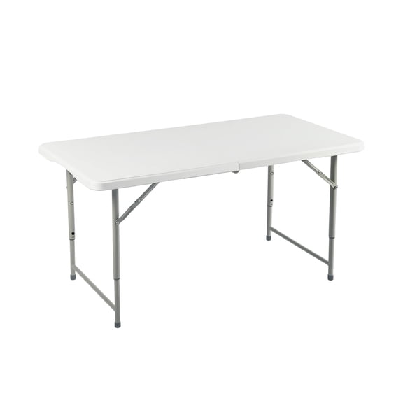 Auto Beyond Folding Table Rectangular Heavy-Duty Folding Table Indoor/Outdoor Plastic Dining Table Portable Folding Square Card Table with Handle Suitable for Picnics, Parties, Camping (4 Feet)