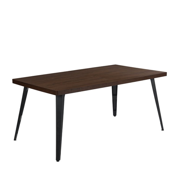 Auto Beyond Four-person dining table, rectangular folding table, mid-century modern style, suitable for dining rooms and living rooms. Brown.