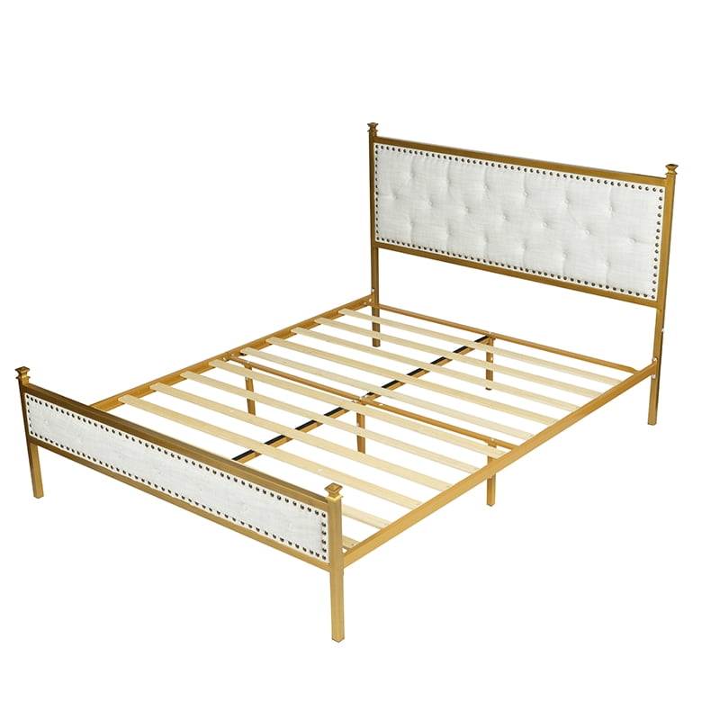 Auto Beyond King-size bed frame with headboard, easy assembly, silent design, no spring mattress required, heavy-duty support frame