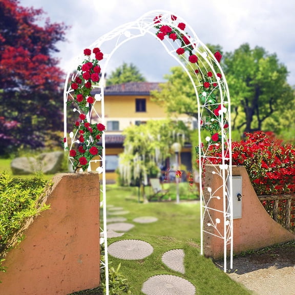 Auto Beyond Metal Garden Arch Assemble Freely Garden Arbor Trellis Climbing Plants Support Rose Arch White
