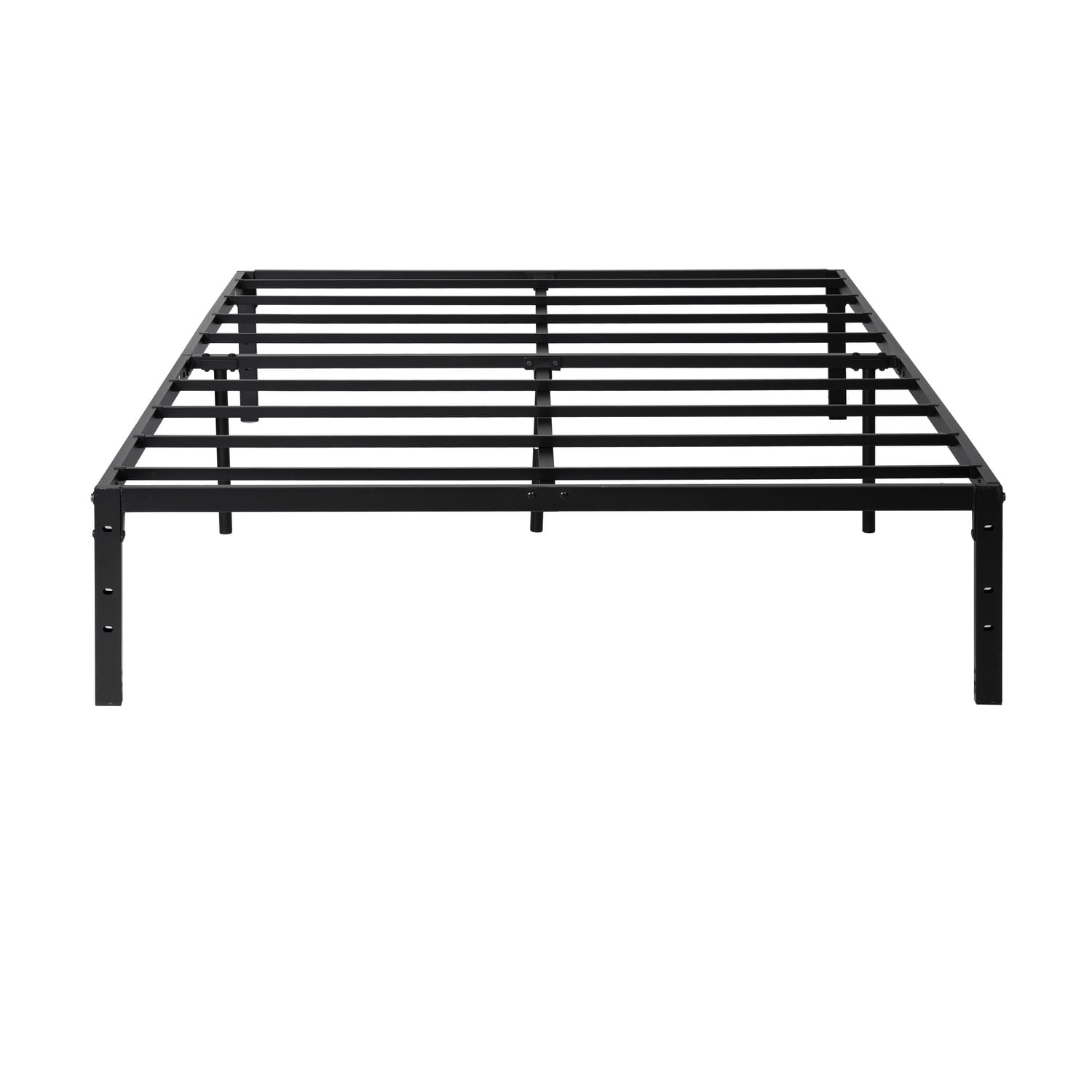 Auto Beyond Metal bed frame, double bed frame with storage space, heavy-duty sturdy mattress base, easy assembly, no box spring required, black