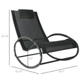 thumbnail image 1 of Auto Beyond Pool Lounger, Outdoor Rocking Lounge Chair for Sunbathing, Pool, Beach, Porch with Pillow & Cool Mesh, Sun Tanning Rocker, Black, 1 of 6