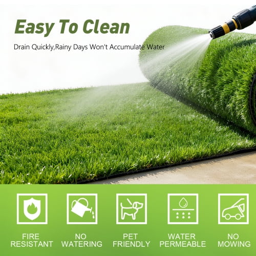 Auto Beyond Realistic Deluxe Artificial Grass Synthetic Thick Lawn Turf Carpet (3 FT x5 FT (15 Square FT))