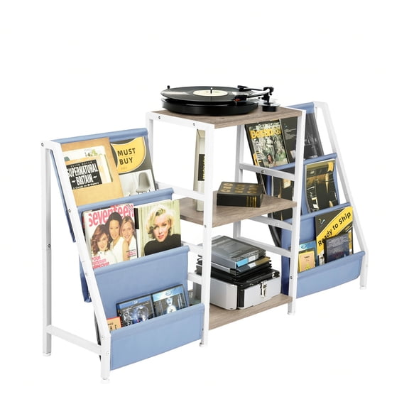 Auto Beyond Record Rack, Turntable Table, Vinyl Storage Rack, Turntable Cabinet with Vinyl Display Shelves, for Living Room and Bedroom