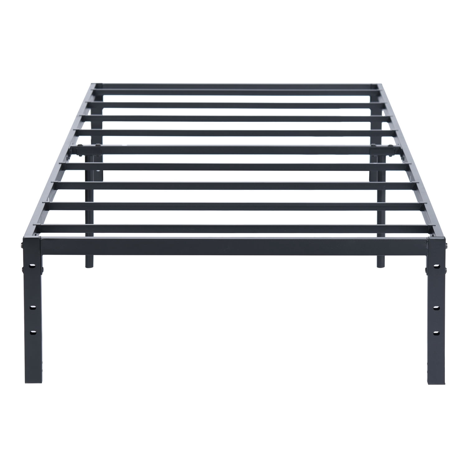 Auto Beyond Single Bed Frame - Heavy-Duty Metal Platform Bed Frame with Under-Bed Storage, Steel Slatted Support Base, Black