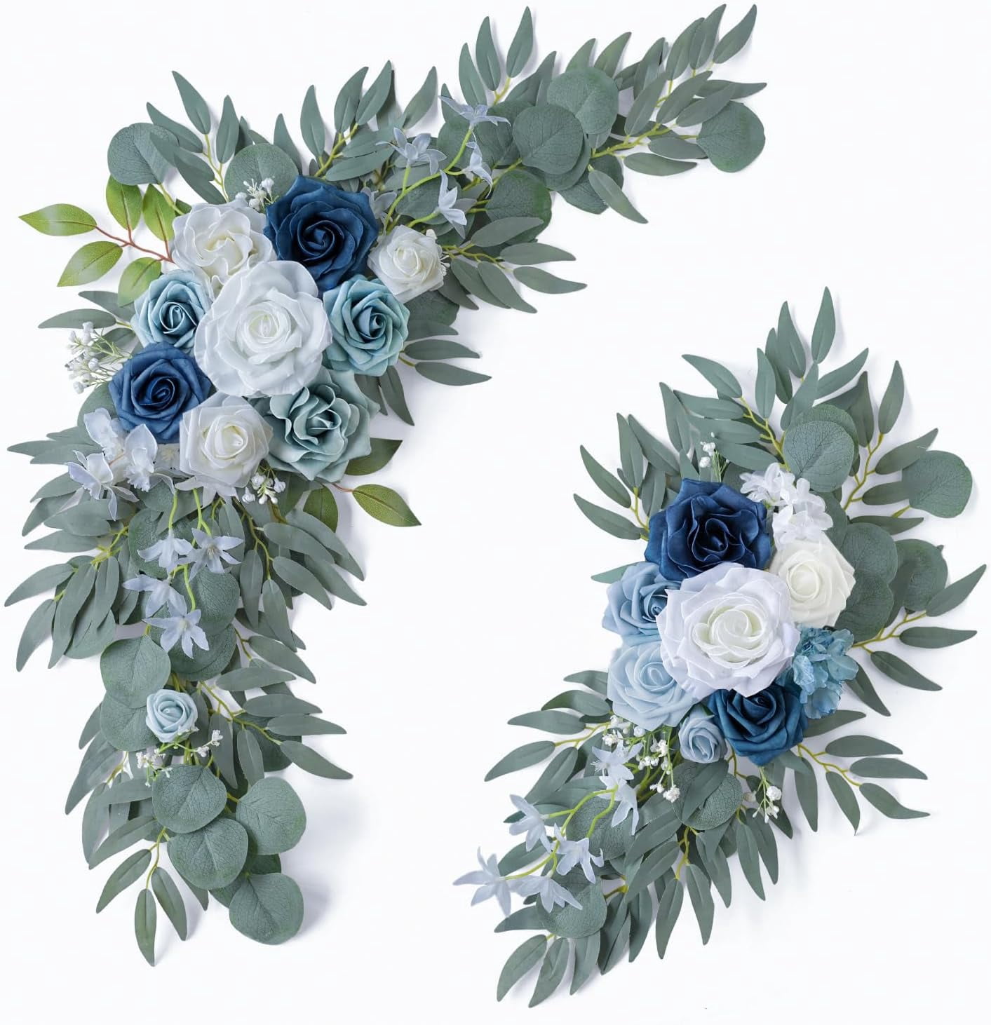 Auto Beyond Wedding Arch Flowers , Artificial Dusty Blue Flowers & Welcome Signs Decorations for Wedding Ceremony Reception(Pack of 2)
