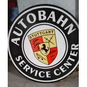Auto Bhan Pure Porcelain Enamel Heavy Metal Sign 30 Inches Double Side