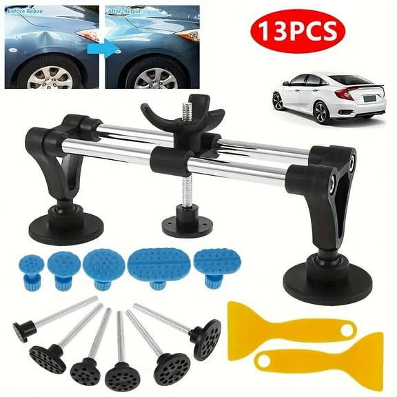 Auto Body Dent Puller | Dent Repair Kit for Car | Effective Auto Dent Puller Set with Double Pole Bridge | Car Dent Removal Tool for Trucks, Motorcycle Bodies and Refrigerators