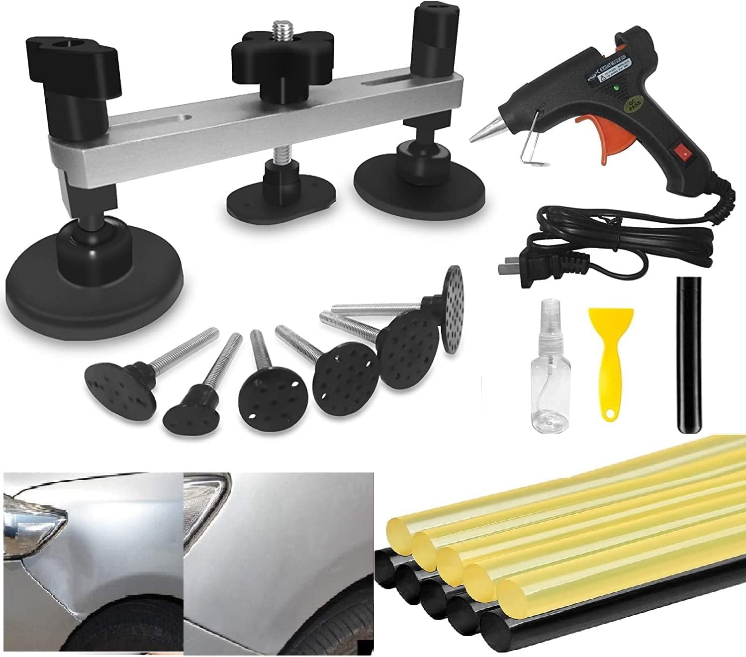 Auto Body Dent Puller Kit, Automotive Paintless Dent Repair Kit with ...