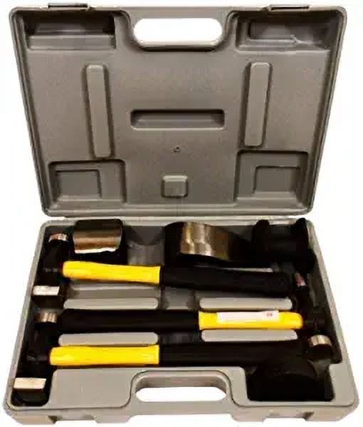 Auto Body Dent Repair Hammers with Dollies and Wedge (Case Included)