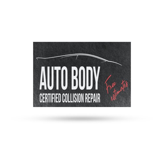 Auto Body Full Collision Repair Vinyl Decal 12 Inch x 16 Inch Weatherproof Heavy-Duty Adhesive Backing | Professional Vehicle Restoration, Paint Work | Made in USA