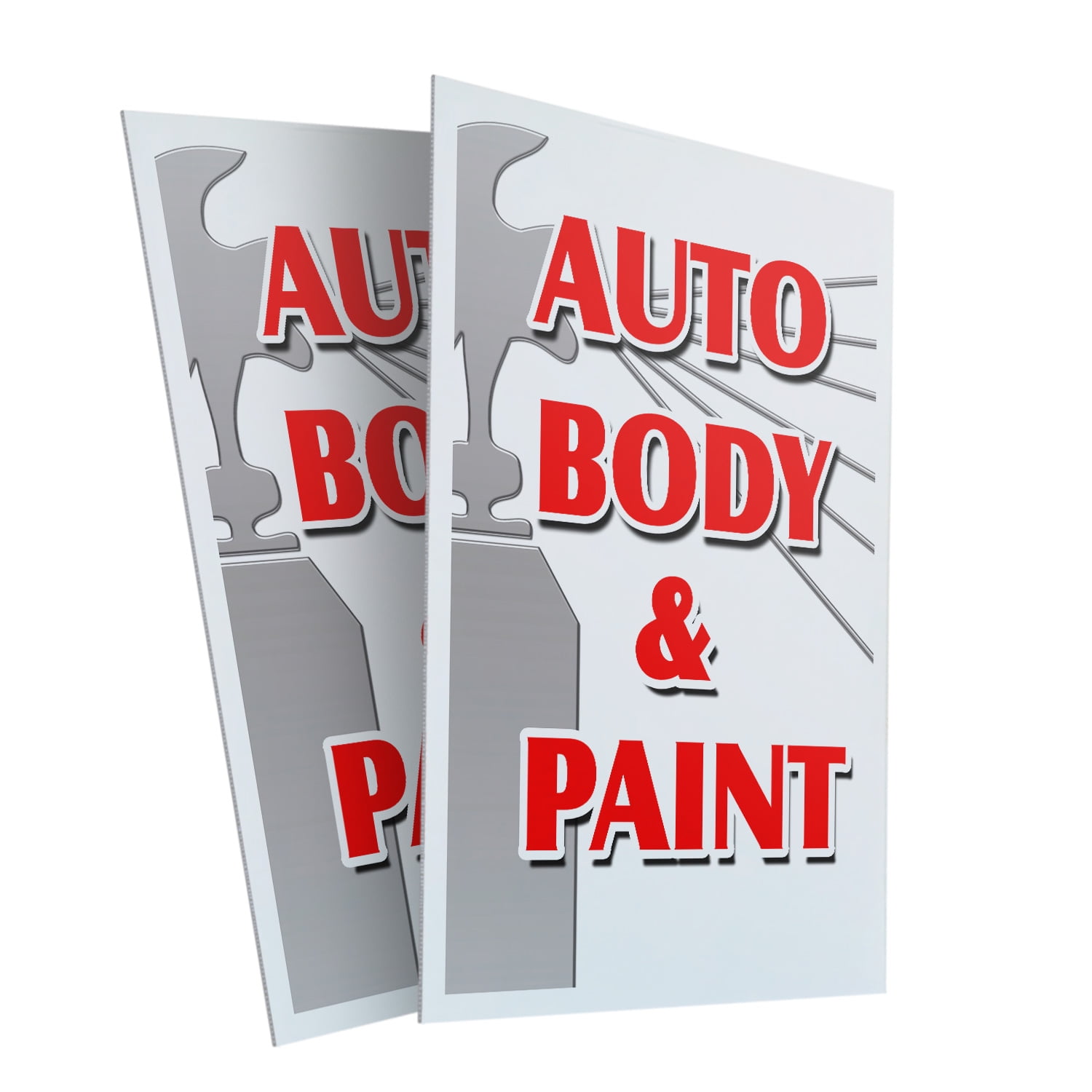 Auto Body & Paint (2PACK) 24" x 36" Plastic Signs Sign Insert 4mm