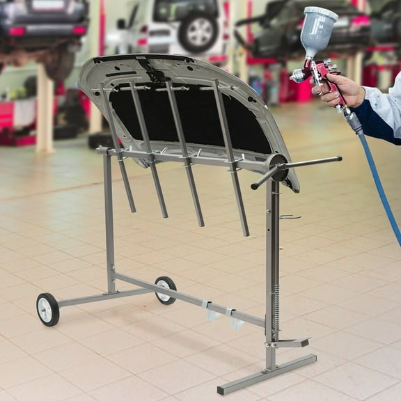Auto Body Paint Stand Adjustable Spraying Helper Painting Spray Rack Holder Tool with Wheels for Car Door Hood Fender Panel