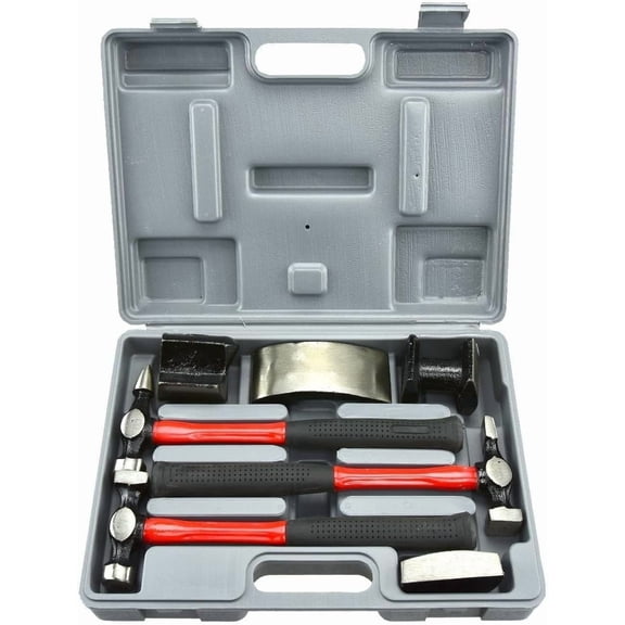 Auto Body Repair Hammer and Dolly Set, Auto Body Repair Tools, 7-Piece Auto Body Hammer, Metal Forming Tools Set, Fender Roller Auto Body Tools and Equipment
