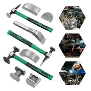 Auto Body Repair Tool Kit, Metal Hammer Crowbar Dolly Tool Car Sheet with Storage Carry Box