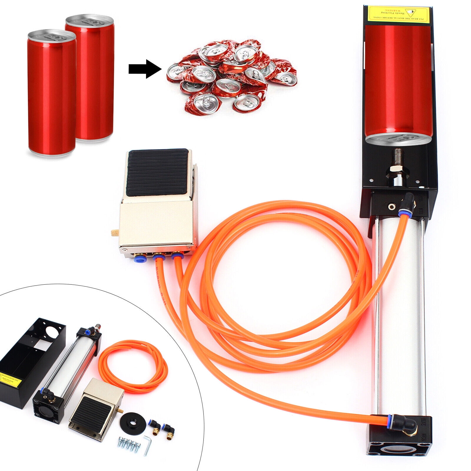 Auto Can Crusher Pneumatic Can High Efficiency EcoFriendly Recycling Tool