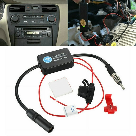 Auto Car Antenna Amplifier Signal Amplifier Booster for 12/24V cars trucks AM+FM