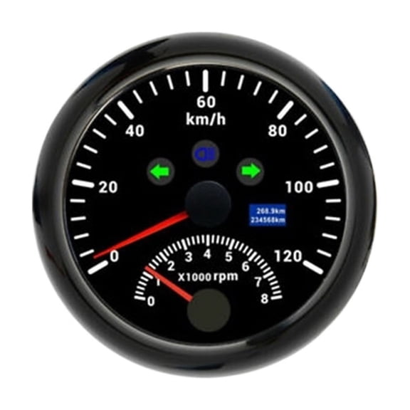 Auto Car Boat 85mm 2 In 1 GPS Speedometer Gauge 120MPH GPS Speed Odometer 8000RPM Tachometer Odometer ATV UTV 9-32V ,Easy to Install