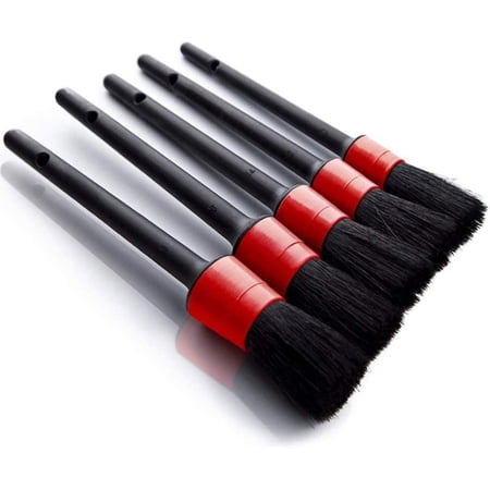 Auto Car Detailing Brush Set(Set of 5)- Automotive Detail Cleaning Brushes For Cleaning Wheels, Engine, Interior, Emblems, Interior, Exterior, Air Vents