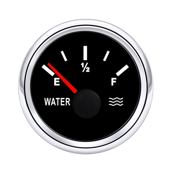 Auto Car Gauge 2" 52MM Water Level Gauge With Red Light 0-190 Ohm Water Level Meter Indicator For Marine Car RV Camper ,Easy to Install