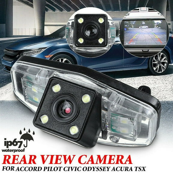 Auto Car Rear View Backup Reverse Parking Camera with 4 LED Light for Accord EK Pilot Fit Jazz 1998-2013