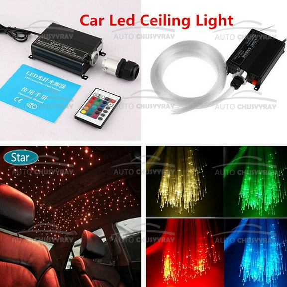 Auto Car Roof DIY RGB Fiber Optic Star Ceiling Light Kit with RF Remove Control