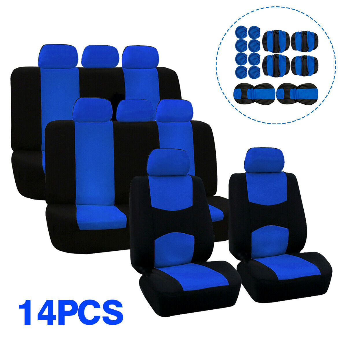 Auto Car Seat Covers 3 Row Auto SUV VAN Truck 7 seaters Leather Full