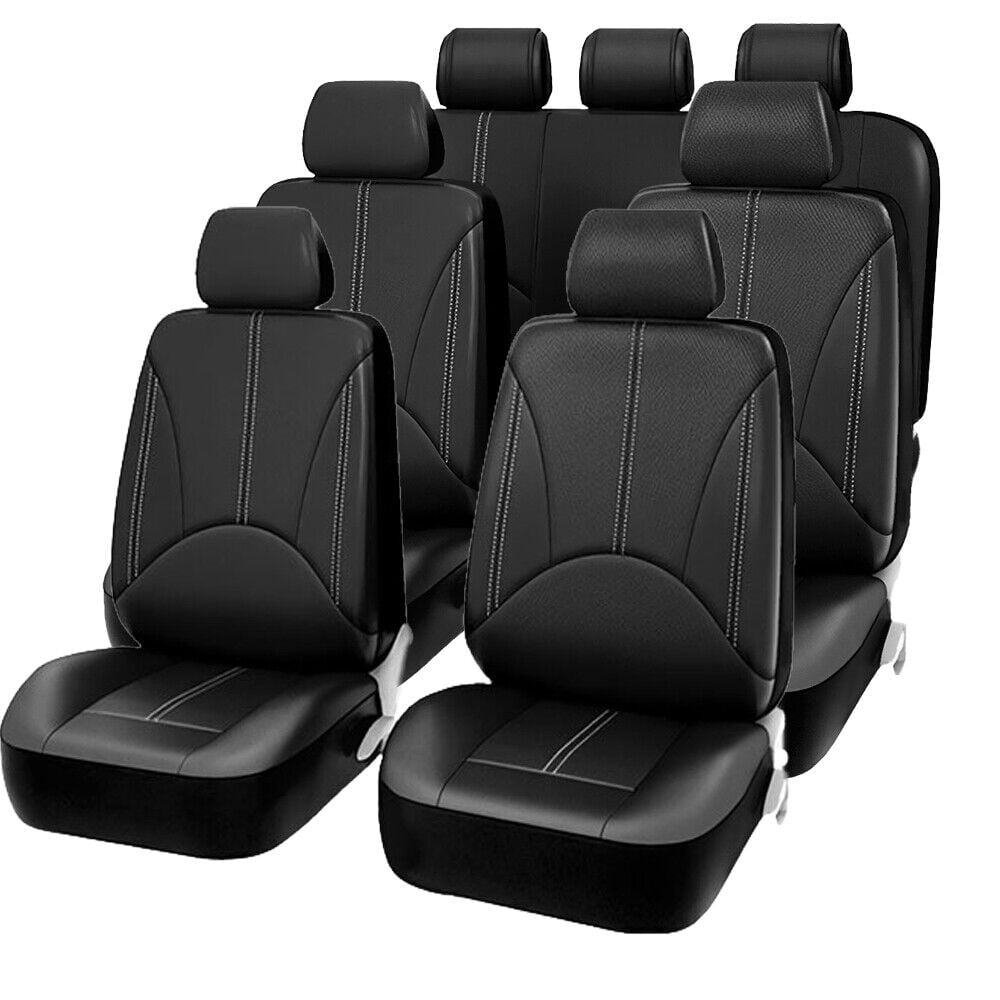 Auto Car Seat Covers 3 Row Auto SUV VAN Truck 7 seaters Leather Full